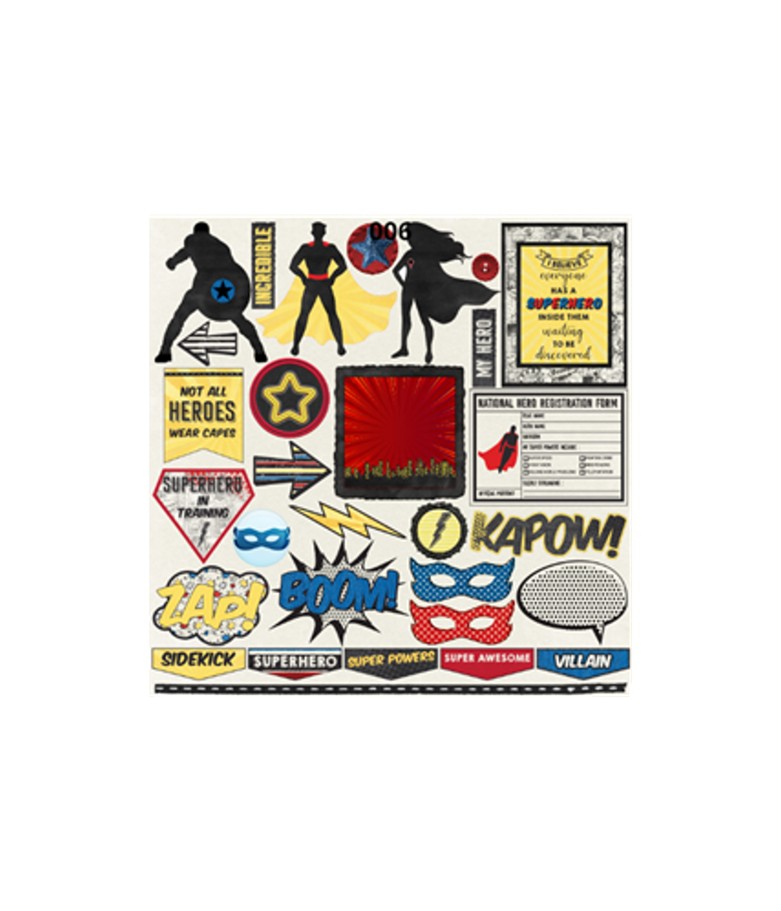 Scrap Collections Comic Hero's 12 x 12 Scrapbook Paper 006