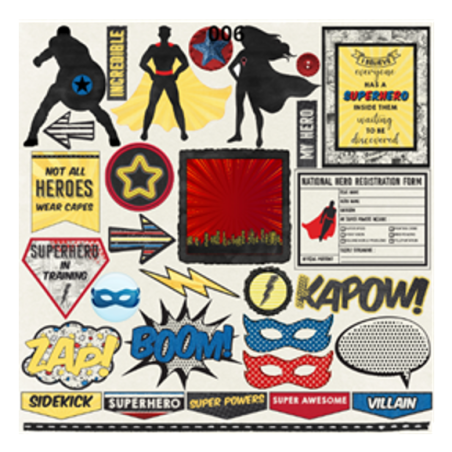 Scrap Collections Comic Hero's 12 x 12 Scrapbook Paper 006