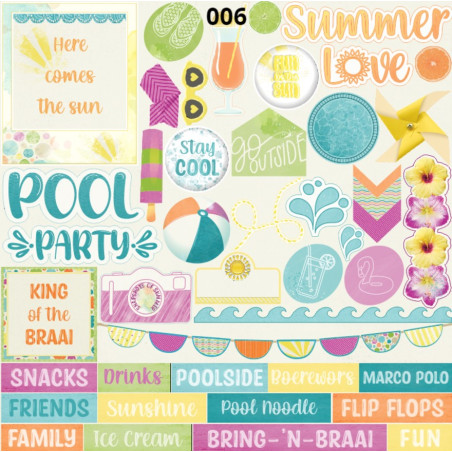 Scrap Collections Poolside 12 x 12 Scrapbook Paper 006