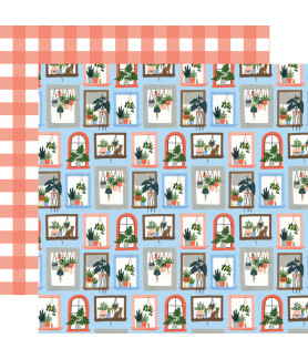 Echo Park Plant Lady 12 x 12 Scrapbook Paper - Window Blooms