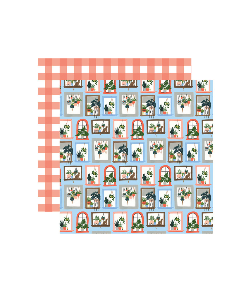 Echo Park Plant Lady 12 x 12 Scrapbook Paper - Window Blooms