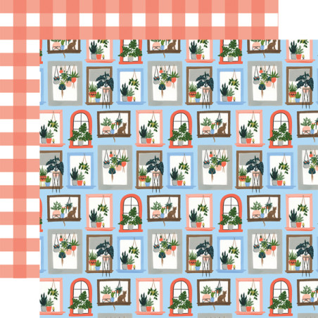 Echo Park Plant Lady 12 x 12 Scrapbook Paper - Window Blooms