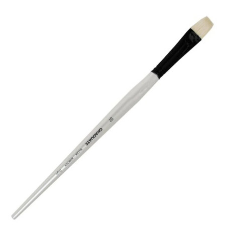 Daler-Rowney Long Handle Bristle Bright Graduate Flat Brush Size 10 White