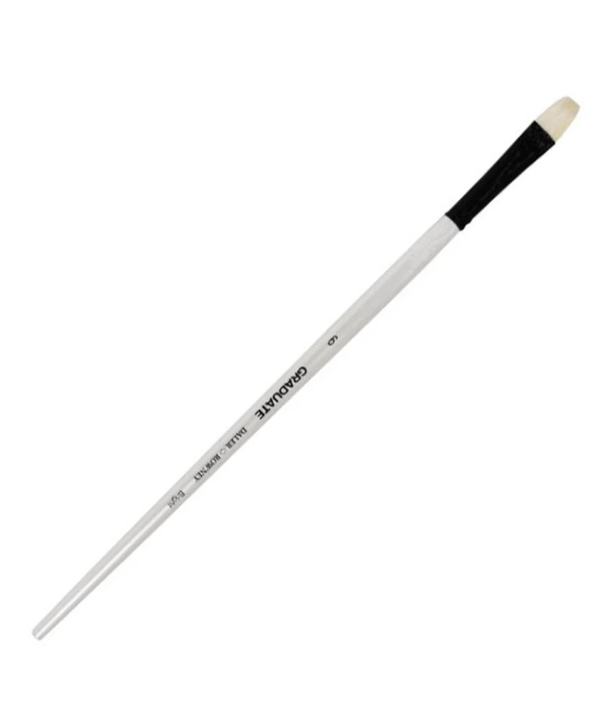 Daler-Rowney Long Handle Bristle Bright Graduate Flat Brush Size 6 White