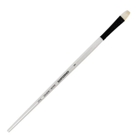 Daler-Rowney Long Handle Bristle Bright Graduate Flat Brush Size 6 White