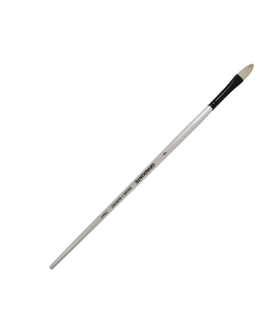 Daler-Rowney Long Handle Bristle Filbert Graduate Brush Size 4 White