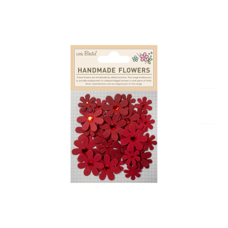 Little Birdie Handmade Flowers Sparkle Florettes - Cardinal Red 30pc