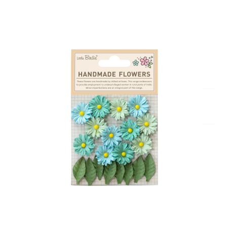 Little Birdie Handmade Flower Cyra - Teal Vibes 20pc
