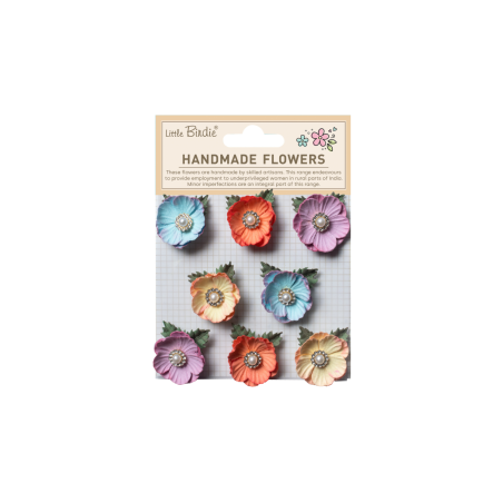 Little Birdie Handmade Flower Butter cup - Vibrant Aura 8pc