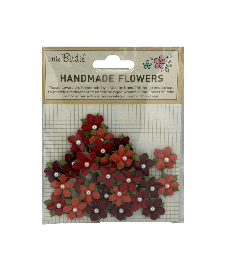 Little Birdie Handmade Flowers Elira - Vintage Red 30pc