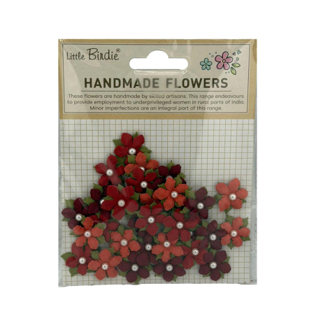 Little Birdie Handmade Flowers Elira - Vintage Red 30pc