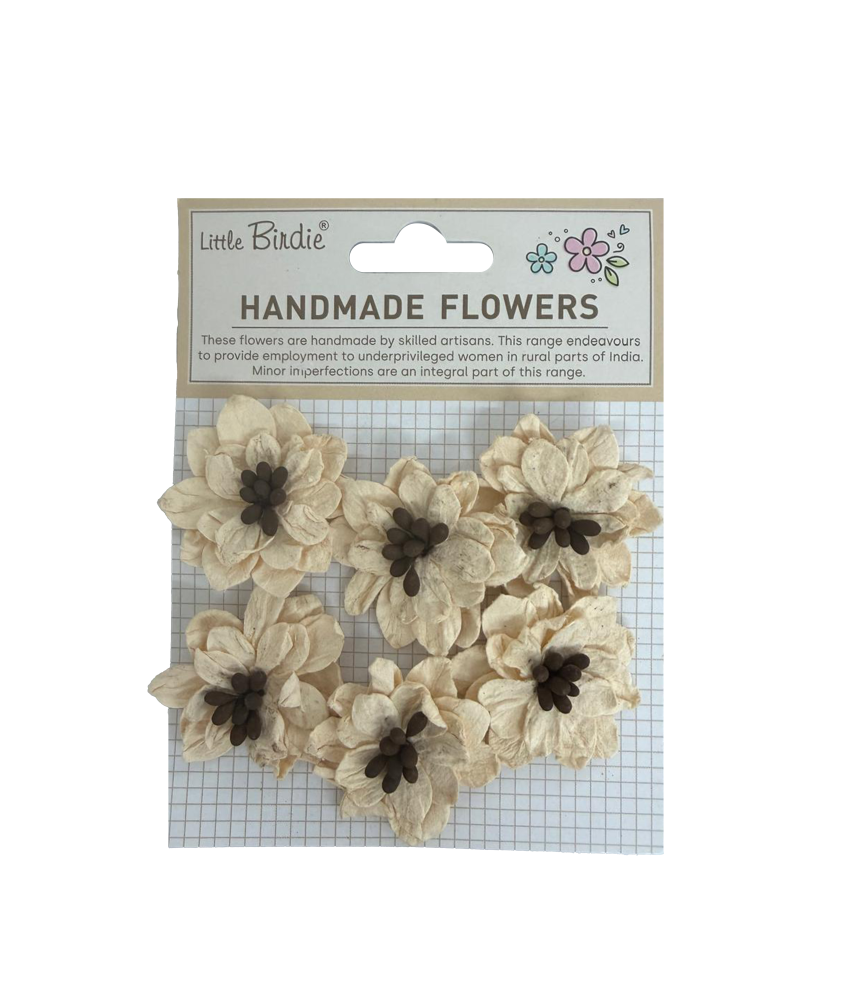 Little Birdie Handmade Flowers Phillip - Cream Tint 6pc
