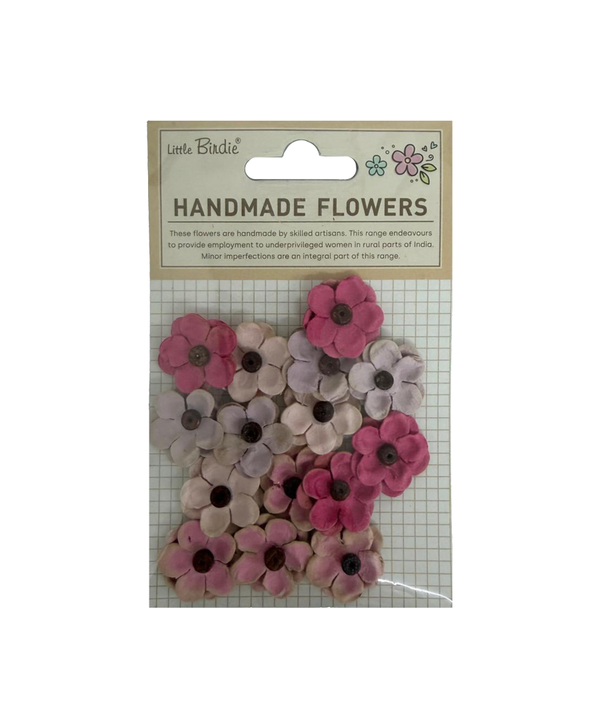 Little Birdie Handmade Flowers Nicole Vintage Pink 15pc