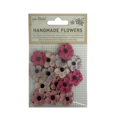 Little Birdie Handmade Flowers Nicole Vintage Pink 15pc