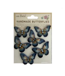 Little Birdie Handmade Stickers Graceful Wings - Sky Tones 6pc