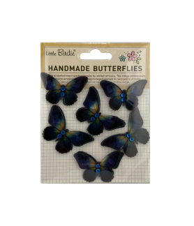 Little Birdie Handmade Stickers Graceful Wings - Blue Orchid 6pc