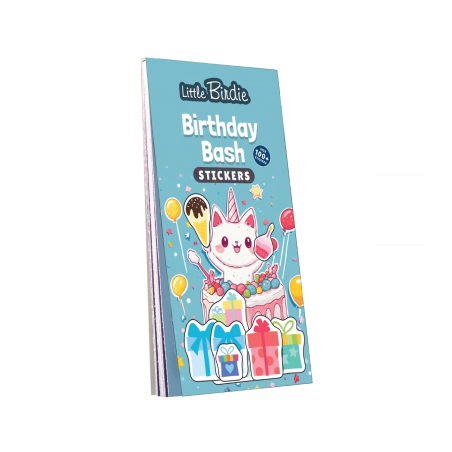 Little Birdie Stickers Book -Birthday Bash, Approx 14 x 7.2cm 12sheet