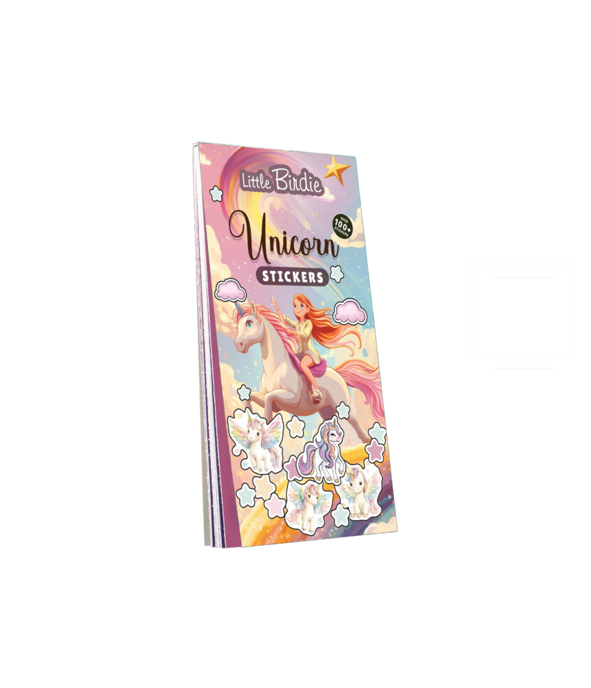 Little Birdie Stickers Book - Unicorn Wonders, Approx 14 x 7.2cm 12sheet