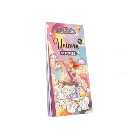 Little Birdie Stickers Book - Unicorn Wonders, Approx 14 x 7.2cm 12sheet