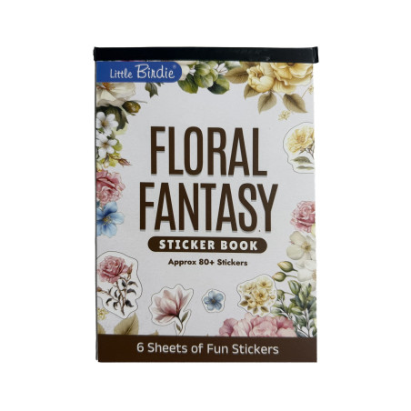Little Birdie Stickers Book - Floral Fantasy, Approx 18.1 x 12.4cm 6sheet