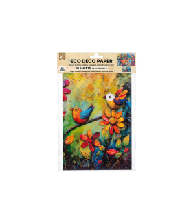 Little Birdie Eco Déco/Tissue Paper - Whimsy Garden A4 size 10 design x 1 10 sheets