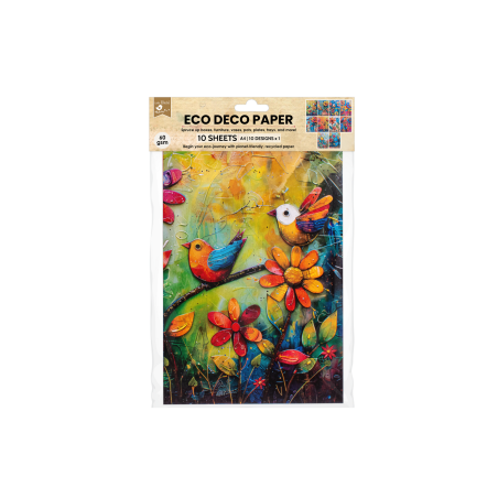 Little Birdie Eco Déco/Tissue Paper - Whimsy Garden A4 size 10 design x 1 10 sheets