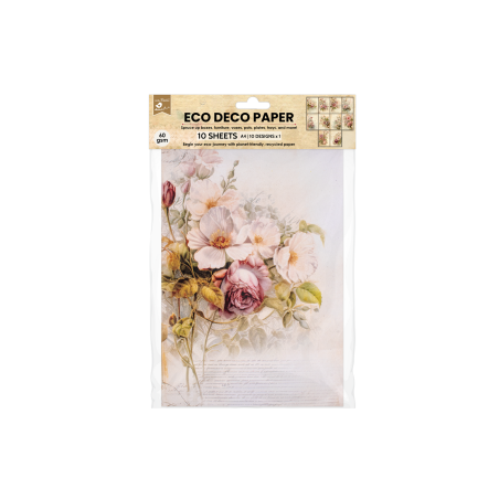 Little Birdie Eco Déco/Tissue Paper - Bloom Boutique A4 size 10 design x 1 10 sheets