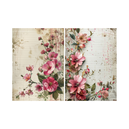 Little Birdie Decoupage/Tissue Paper Blossom Boutique 70gsm A4 size 2design 4 sheets