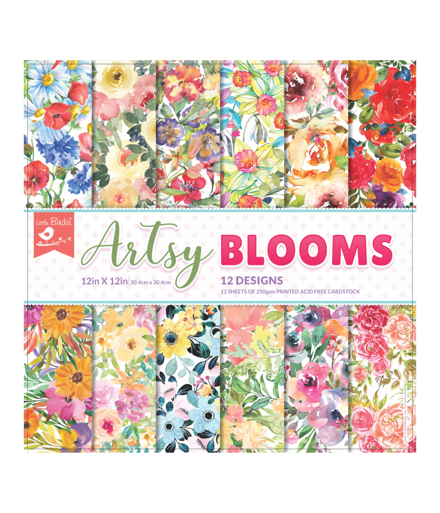 Little Birdie 12x12 Paper Pack - Artsy Blooms
