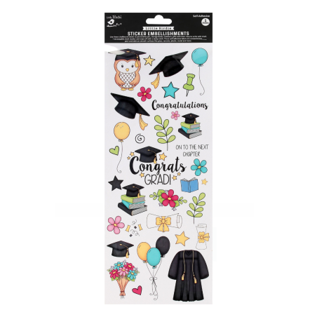 Little Birdie Peel Off Sticker Sheet - Congrats Grad 1sheet