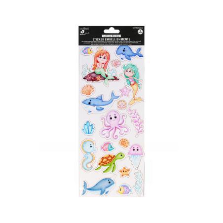 Little Birdie Peel Off Sticker Sheet - Mermaid Party 1sheet