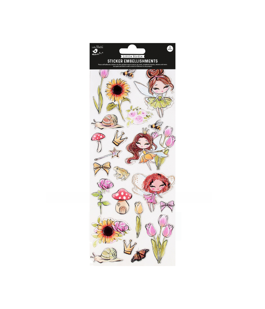 Little Birdie Peel Off Sticker Sheet - Fairy Princess 1sheet