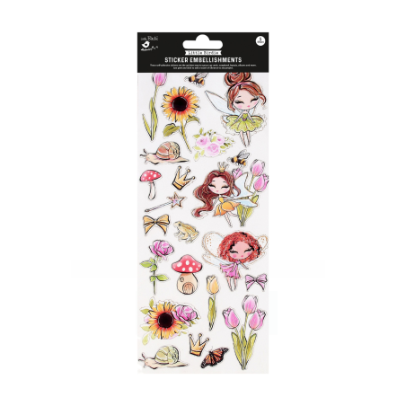 Little Birdie Peel Off Sticker Sheet - Fairy Princess 1sheet