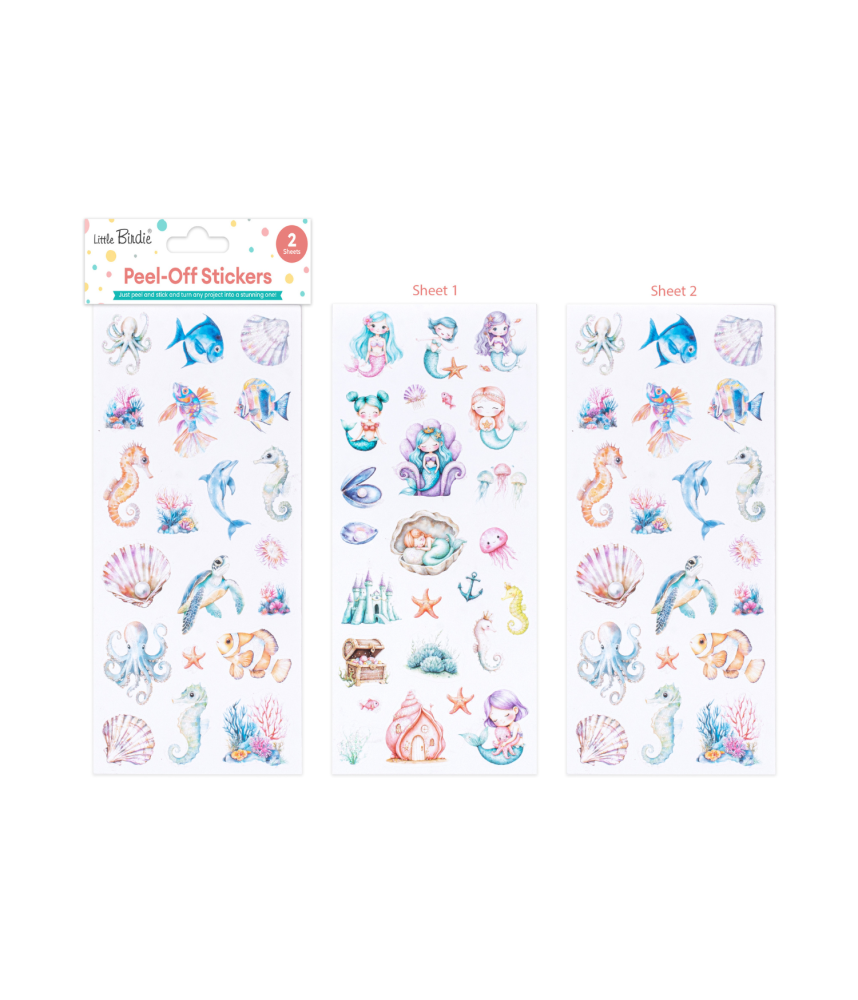 Little Birdie Peel Off Stickers - Under the Sea, Approx 9 x 4in 2sheet