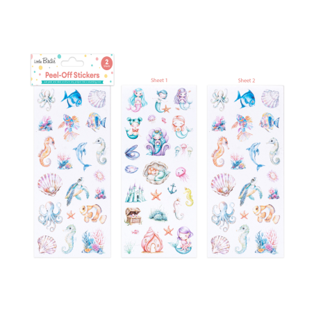 Little Birdie Peel Off Stickers - Under the Sea, Approx 9 x 4in 2sheet