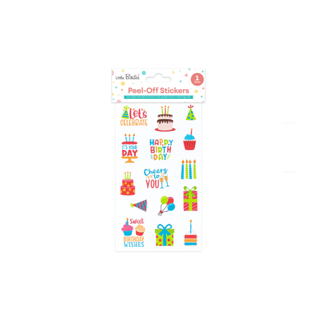 Little Birdie Peel off Sticker - Cheers & Celebration, Approx 18.1 x 10.4cm, 1 Sheet