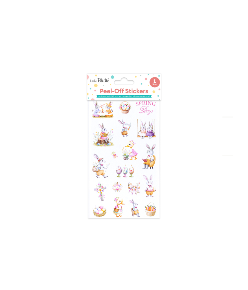 Little Birdie Peel off Sticker - Spring Days, Approx 18.1 x 10.4cm, 1 Sheet