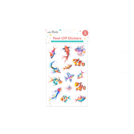 Little Birdie Peel off Sticker - Fab Fins, Approx 18.1 x 10.4cm, 1 Sheet