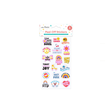 Little Birdie Peel off Sticker - Enjoy Life, Approx 18.1 x 10.4cm, 1 Sheet