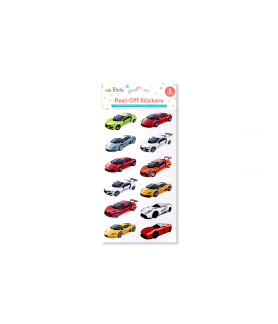 Little Birdie Peel off Sticker - Fast Cars, Approx 18 x 10.6cm, 1 Sheet