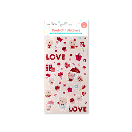 Little Birdie Peel Off Stickers - Love Always, Approx 18 x 10.6cm, 1 sheet
