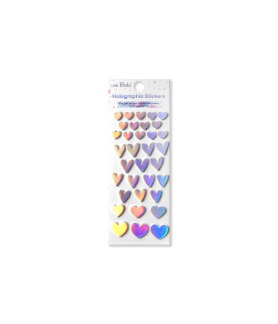 Little Birdie Holographic Stickers - Rainbow Hearts, 34pc