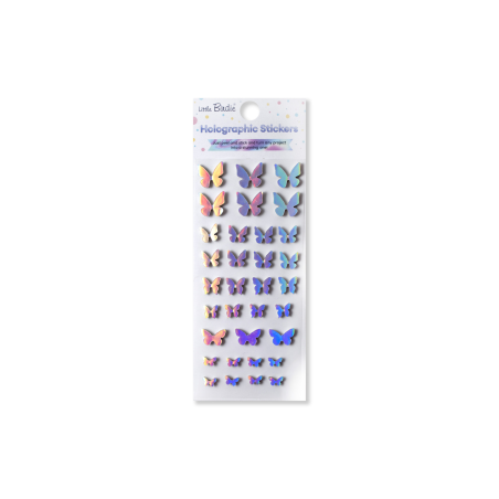 Little Birdie Holographic Stickers - Rainbow Flutter, 33pc