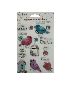 Little Birdie Self Adhesive Handmade Foil Stickers - Hello Tweet, 18pc