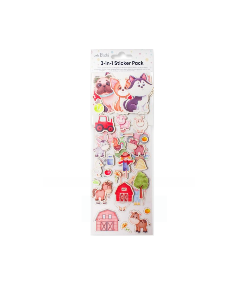 Little Birdie 3 in 1 Pack - Sticker, Embellishment & Ephemera - Farm Life