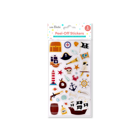 Little Birdie Peel Off Stickers - Pirate Adventure, Approx 18 x 10.6cm, 1 sheet