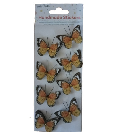 Little Birdie 3D Embellishment Cracked Butterfly 8pc