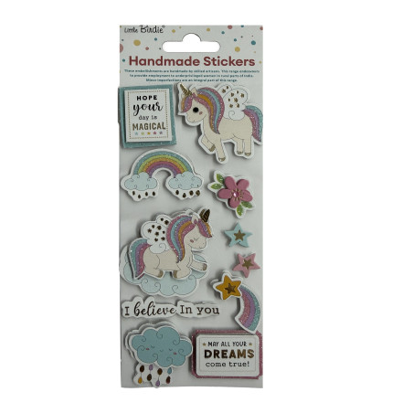 Little Birdie Self-Adhesive Foil Handmade Stickers - Happy Days 11pc