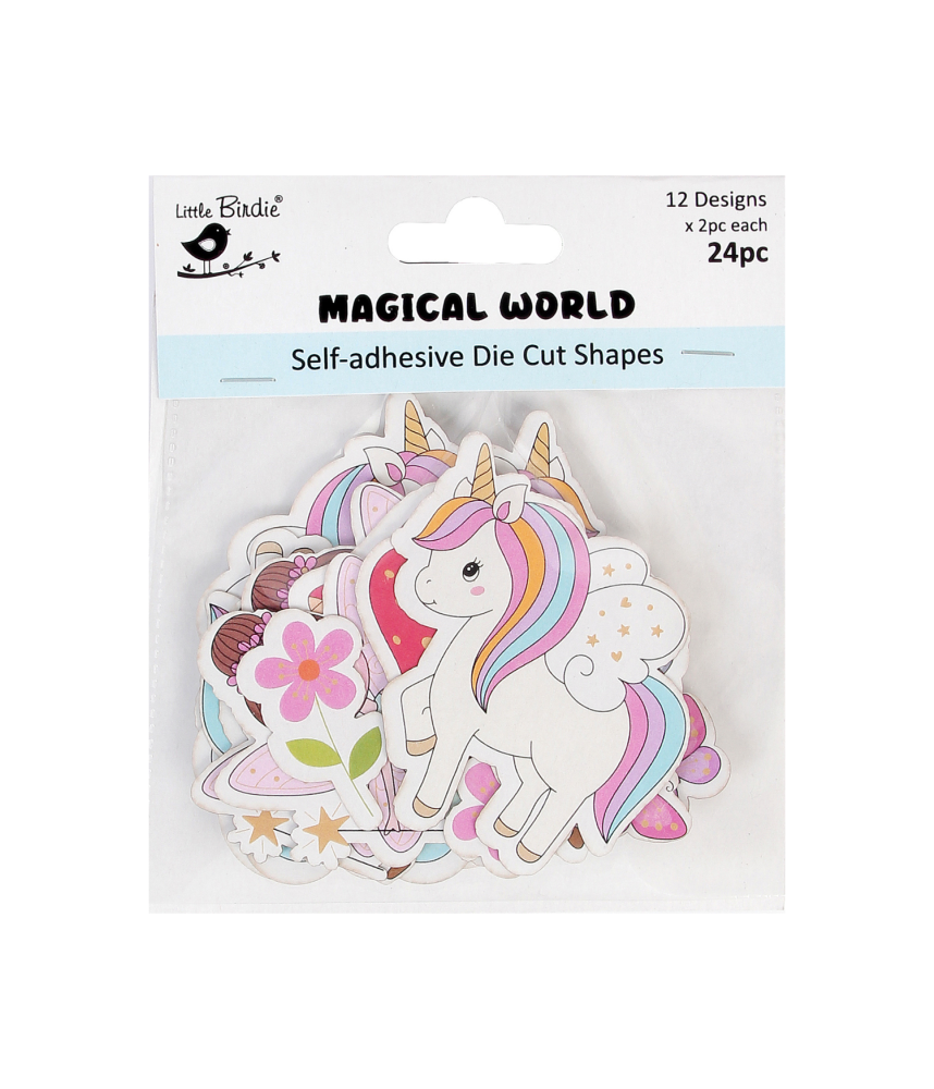 Little Birdie Self - Adhesive Die Cut Shapes - Magical World 24pc