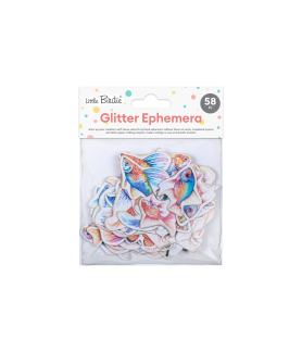 Little Birdie Glitter Ephemera - Fab Fins 58pc
